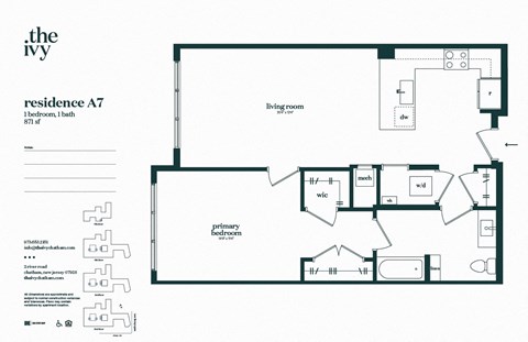 A7-AP-A Floor Plan  at The Ivy, Chatham, NJ 07928